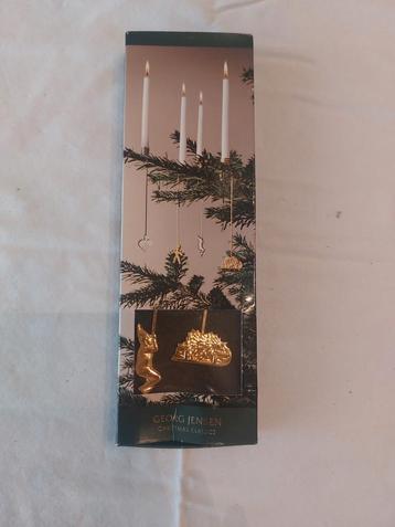 Georg Jensen gouden kaarsenhouders elf en slee beschikbaar voor biedingen