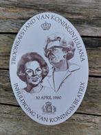 tegeltje Troonafstand van  koningin Juliana, Ophalen of Verzenden, Nieuw, Nederland, Kaart, Foto of Prent