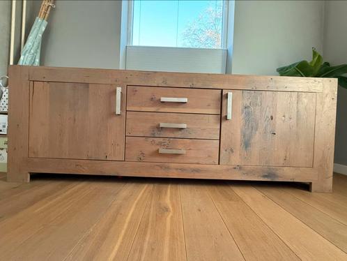 Dressoir Hutton oud eiken, Huis en Inrichting, Kasten | Dressoirs, Zo goed als nieuw, 200 cm of meer, 25 tot 50 cm, Met lade(s)