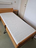 Elektrisch seniorenbed met nachtkastje, Ophalen, 90 cm, Eenpersoons, Bruin