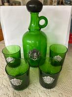Vintage whisky karaf met 4 glazen met applicatie, Verzamelen, Ophalen of Verzenden, Zo goed als nieuw, Overige typen