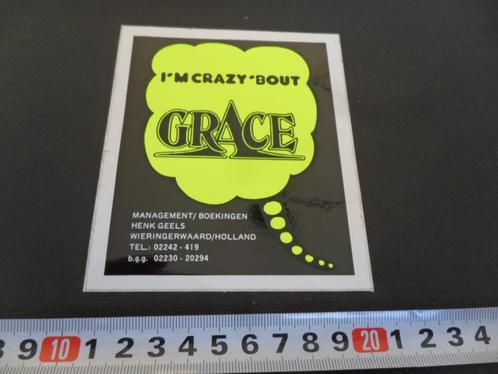 sticker I'm crazy 'bout GRACE Henk Geels Wieringerwaard 518, Verzamelen, Stickers, Zo goed als nieuw, Bedrijf of Vereniging, Ophalen