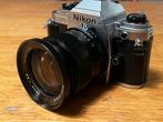 Nikon FG met 28mm lens en MF-15 auto back, Ophalen of Verzenden, Gebruikt