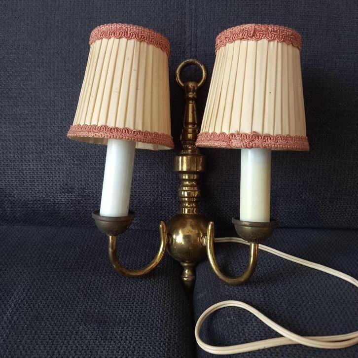 Muurlamp wandlamp uit jaren '60/'70 met 2 lampen, Antiek en Kunst, Antiek | Lampen, Ophalen of Verzenden