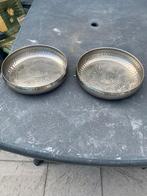 Twee mooie metalen sierschalen / dienbladen, Ophalen of Verzenden, Zo goed als nieuw, Rond, Metaal