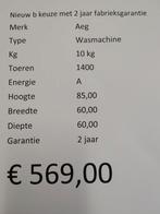 Aeg 10kg 1400 toeren wasmachine, Witgoed en Apparatuur, Wasmachines, Nieuw, Energieklasse A of zuiniger, 85 tot 90 cm, 1200 tot 1600 toeren