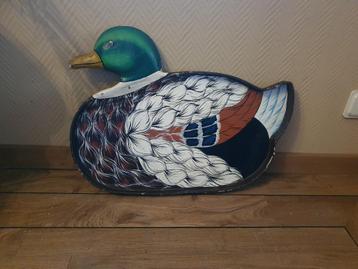 Groot vintage dienblad van in de vorm van een eend beschikbaar voor biedingen