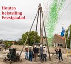 Feestpaal slaan met houten heistelling  Eerste paal startbou, Ophalen, Nieuw, Abraham of Sarah