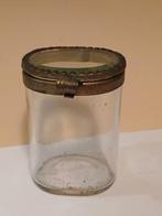 Glazen Potje met koperen/messing rand., Antiek en Kunst, Ophalen of Verzenden