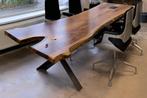 Boomstam tafel 3m. massief eiken, Huis en Inrichting, Tafels | Eettafels, Gebruikt, Eikenhout, 200 cm of meer, 50 tot 100 cm