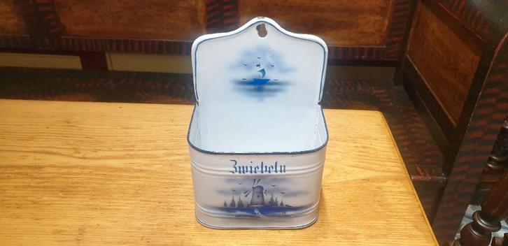 Emaille wand pot Swiebeln, Antiek en Kunst, Antiek | Emaille, Ophalen of Verzenden