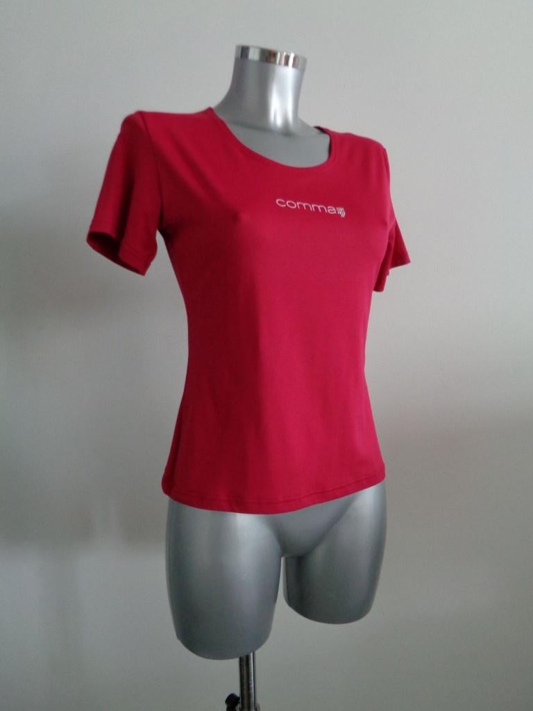 Comma shortsleeve met swarovski, maat 38, rood, Kleding | Dames, Tops, Maat 38/40 (M), Nieuw, Ophalen of Verzenden, Korte mouw