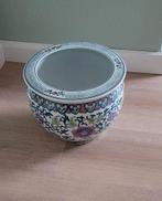 Bloempot wit roze petrol bloemdecoratie, Tuin en Terras, Ophalen, Rond, Zo goed als nieuw, Balkon