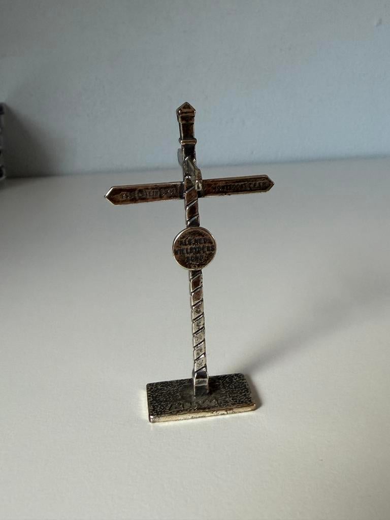 Vintage ANWB Wegwijzer Miniatuur - Zilverkleurig, Ophalen of Verzenden