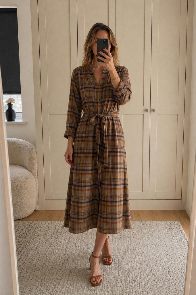 Jurk | Sézane | 38 | nieuw, Maat 38/40 (M), Bruin, Nieuw, Ophalen of Verzenden