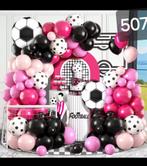 Voetbal Feestdecoratie Ballonnen Set - Roze & Zwart, Ophalen, Nieuw, Versiering, Verjaardag