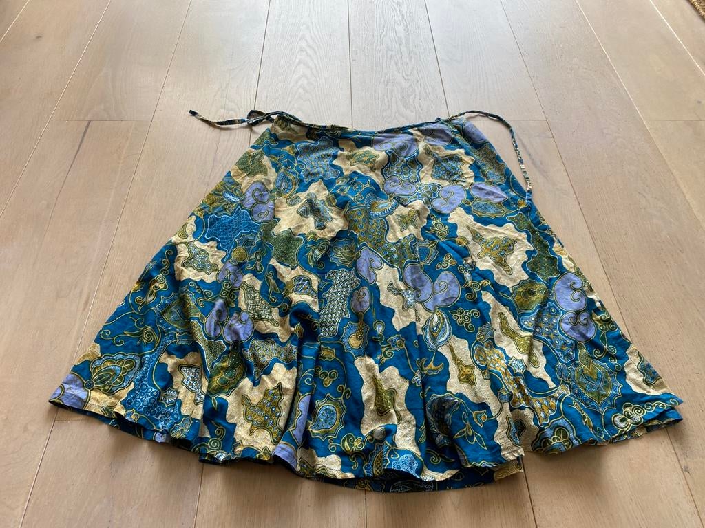 Batik rok one size nieuwstaat wikkelrok, Blauw, Maat 42/44 (L), Ophalen of Verzenden, Zo goed als nieuw