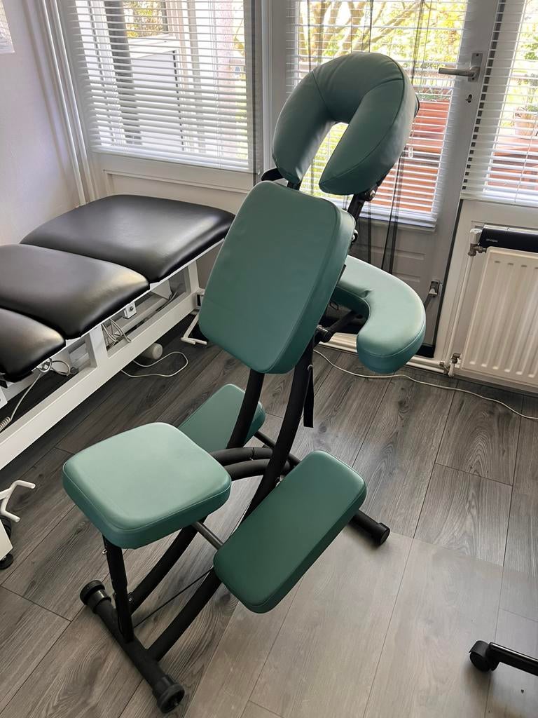 Stoelmassage stoel Oakworks + sternumkussen en opbergtas, Ophalen, Zo goed als nieuw, Massagestoel of Kussen
