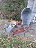 Lot div zinken attributen, Bad, Emmer, Gieter, Bak, Bloempot, Ophalen, Gebruikt