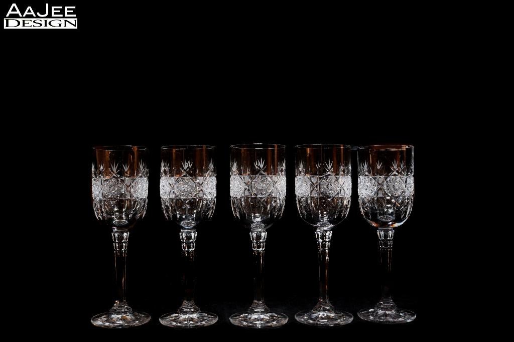 5 Kristallen wijnglas – Bohemia, Ophalen of Verzenden