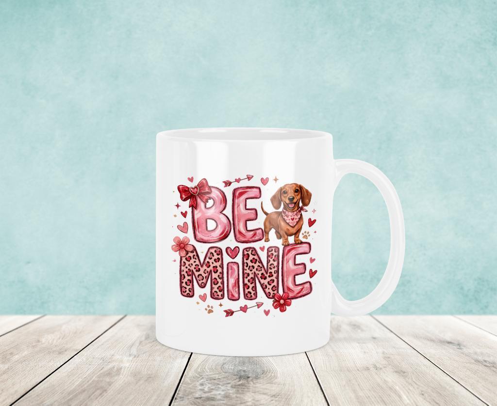 Teckel - Be Mine Valentijnsdag Mok, Verzenden, Keramiek, Nieuw, Overige stijlen