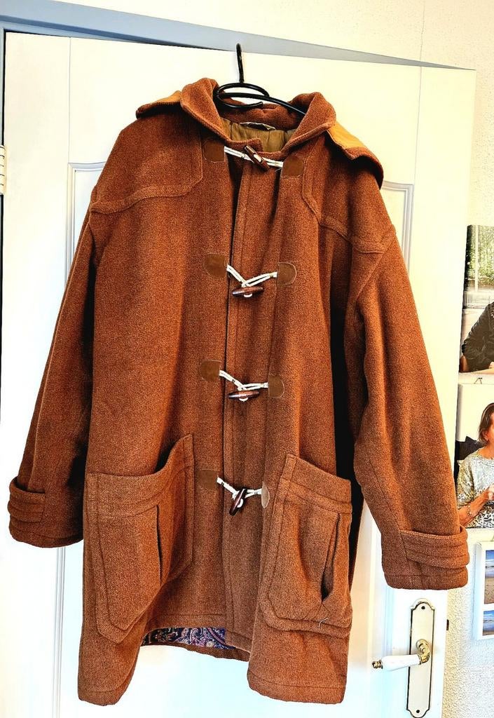 VINTAGE JAS  kleur: cognac, leeftijd: uit 1972, Kleding | Heren, Jassen | Winter, Maat 52/54 (L), Bruin, Melka, Ophalen of Verzenden
