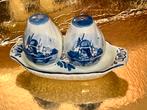 Delfts blauw zout- en peperstel op dienblad, Ophalen of Verzenden