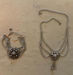Victoriaanse sieraden boho ketting armband set verzilverd, Ophalen of Verzenden, Overige materialen, Overige typen