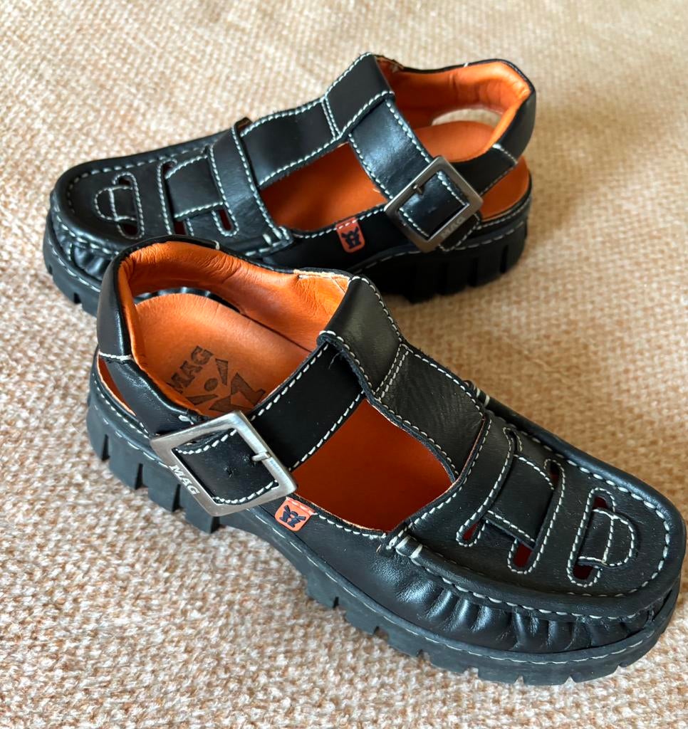 ZGAN zwarte sandalen vh merk MAG mt 37 (twv €159) 🍃, Kleding | Dames, Schoenen, Zwart, Zo goed als nieuw, Sandalen of Muiltjes