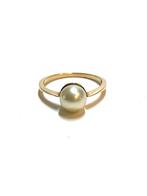 14k gouden ring met een parel, -, -, Ophalen of Verzenden, Zo goed als nieuw