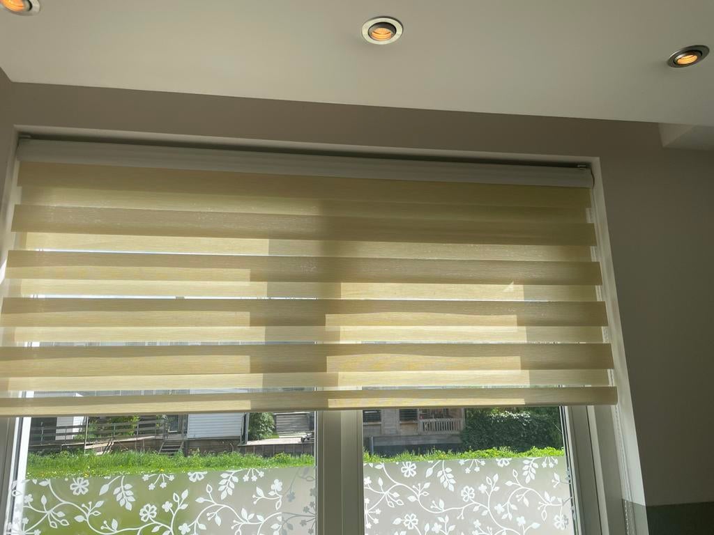 Decosol Houtlook Jaloezie Ivoor - 169x160 cm, Huis en Inrichting, Ophalen of Verzenden, Nieuw, Crème, 150 tot 200 cm