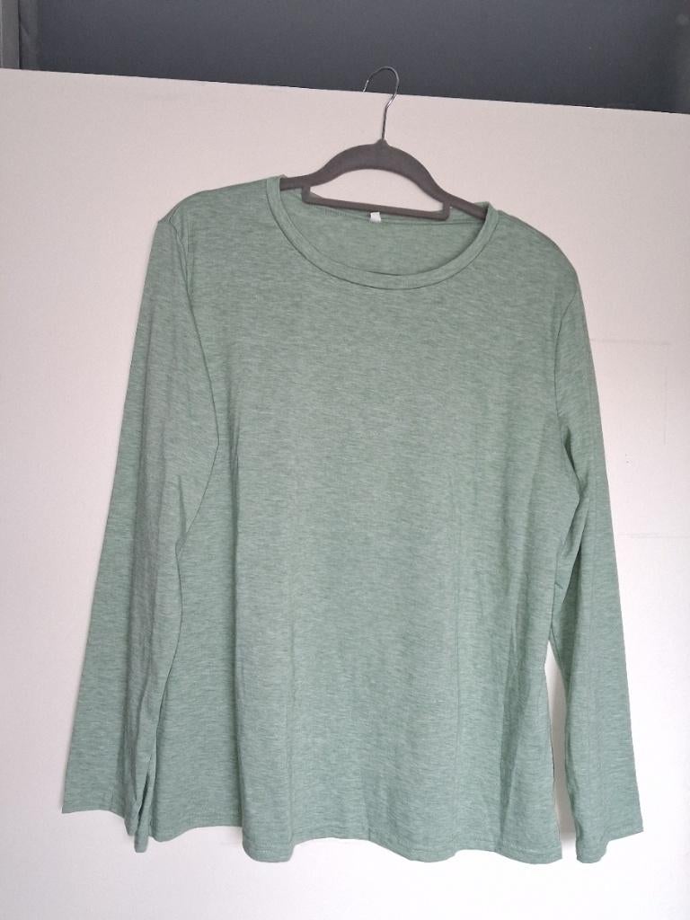 Longsleeve shirt mintgroen, Maat XXL, Maat 46/48 (XL) of groter, Ophalen of Verzenden, Zo goed als nieuw, Lange mouw