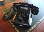 Vintage Bakeliet PTT Telefoon met Draaischijf zwart, Ophalen of Verzenden, Gebruikt, Met draaischijf