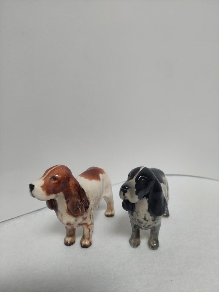 Twee vintage Beswick Cocker Spaniël beeldjes, Ophalen of Verzenden, Gebruikt, Hond of Kat, Beeldje of Figuurtje
