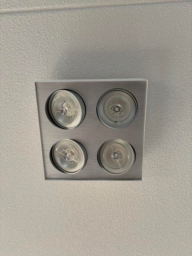 2x opbouwspot Philips Lirio. 4 LED lampen per unit., Huis en Inrichting, Ophalen, Gebruikt, Metaal of Aluminium, Led