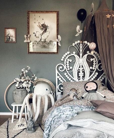 Hoofdbord bedhoofd headboard Leo en Moon rotan Flower, Ophalen, 85 tot 100 cm