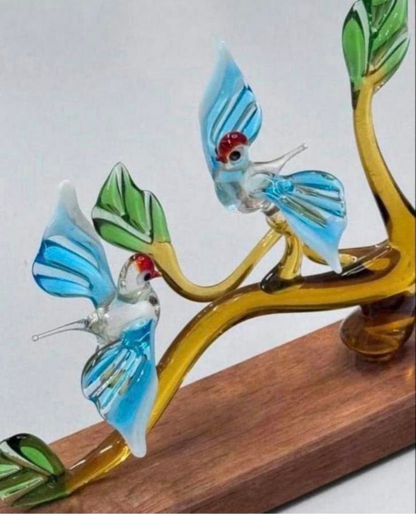 Glaskunst, vogels geblazen glas, vogelkunst glasdieren vogel, Antiek en Kunst, Ophalen of Verzenden