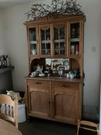 Eiken eettafel met 6 stoelen en buffetkast, Ophalen, Gebruikt, 100 tot 150 cm, Eikenhout