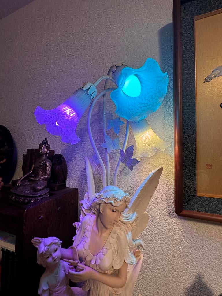 Ophalen: Antieke Angelica lamp: Engel/Elf kindje - Brocante, Antiek en Kunst, Ophalen