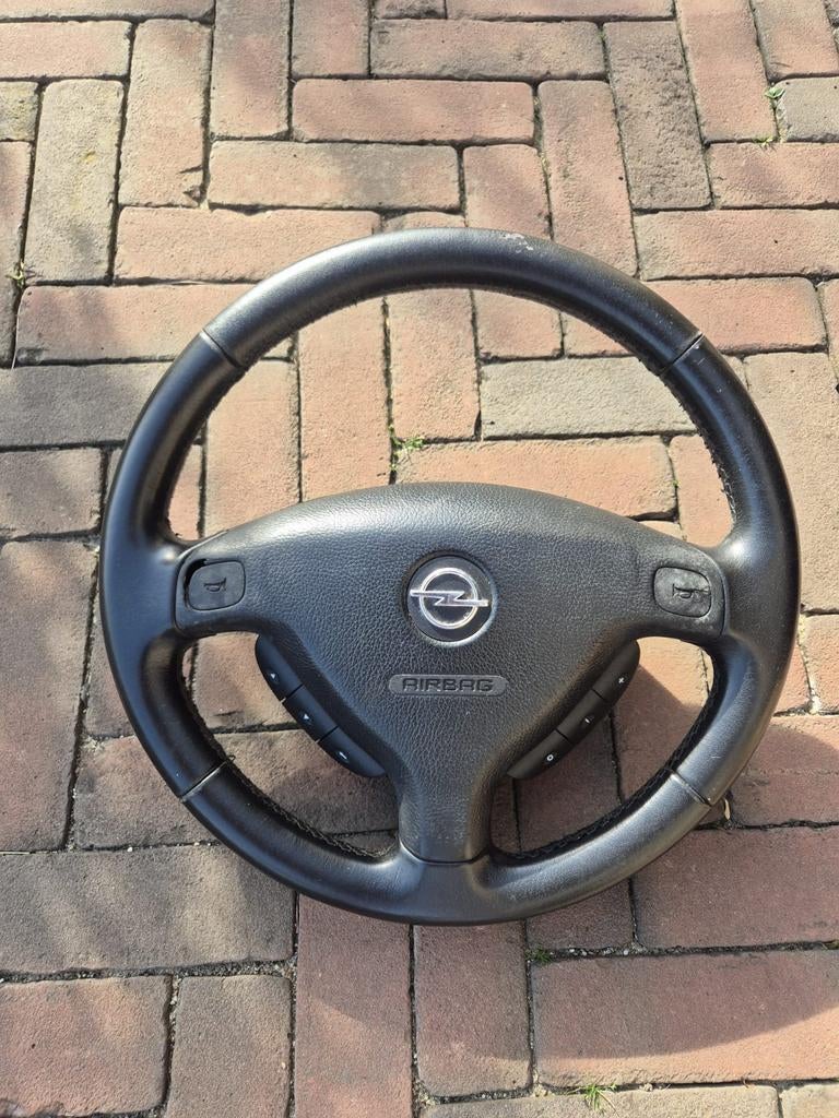 Opel astra G leder stuur met airbag, Auto-onderdelen, Ophalen of Verzenden, Gebruikt, Opel