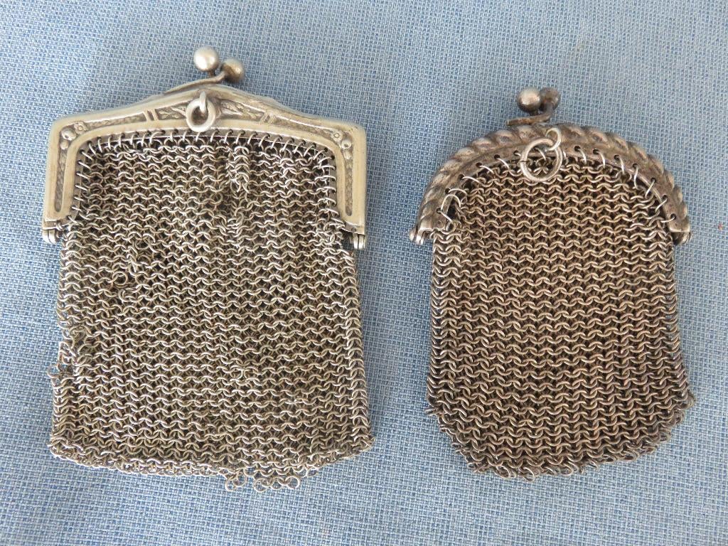 Antieke tasjes / portemonneetjes met ringen – ca. 1900, Antiek en Kunst, Ophalen of Verzenden