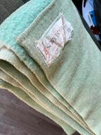 Toffe vintage wollen deken in mintgroen, Ophalen of Verzenden, Zo goed als nieuw, Groen