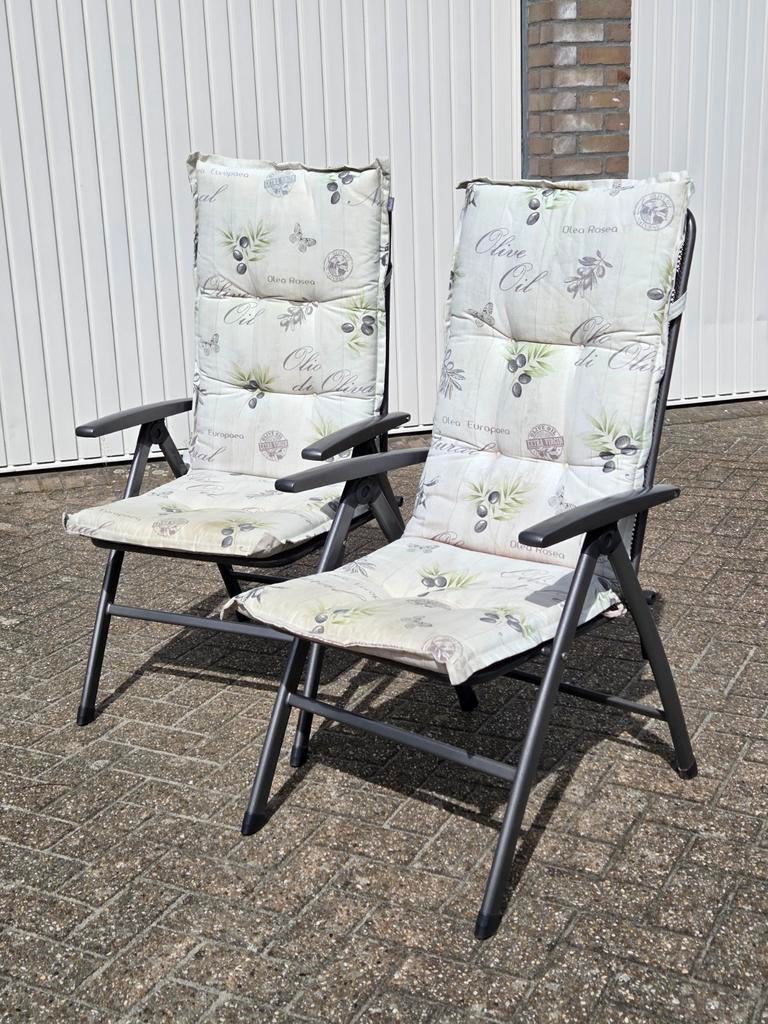 2 KETTLER standenstoelen inclusief tuinkussens, Tuin en Terras, Tuinstoelen, Ophalen, Gebruikt, Aluminium, Verstelbaar