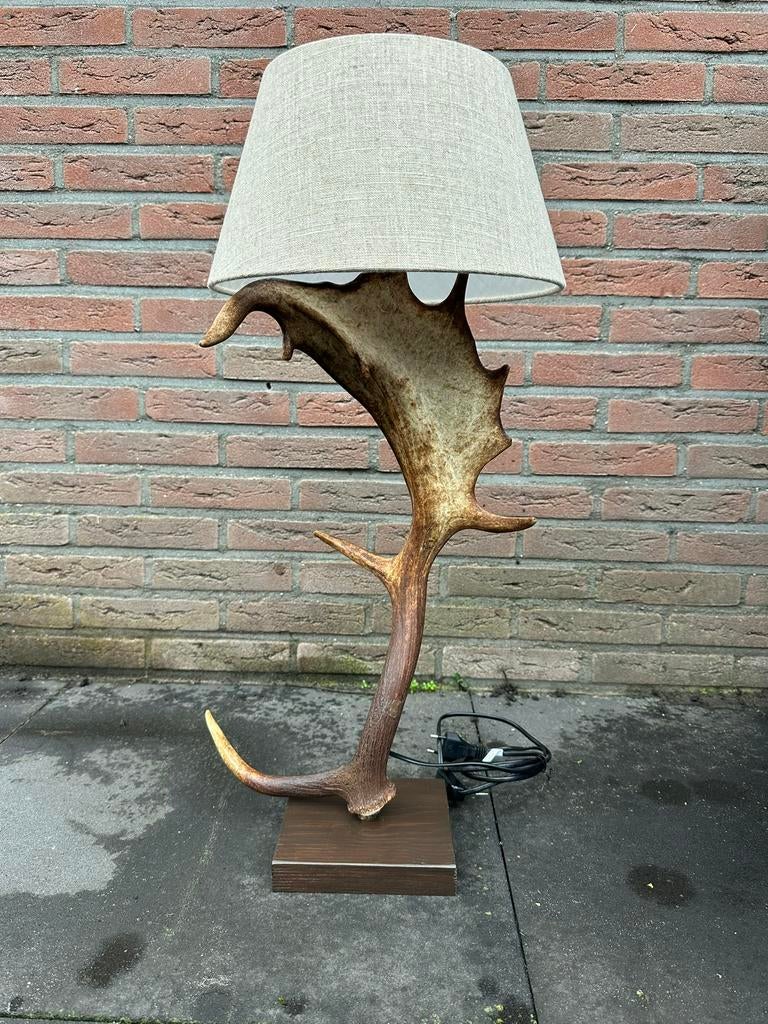 Geweilamp.schemerlamp.geweien.edelhert.damhert.tafellamp., Ophalen of Verzenden, Nieuw, 50 tot 75 cm