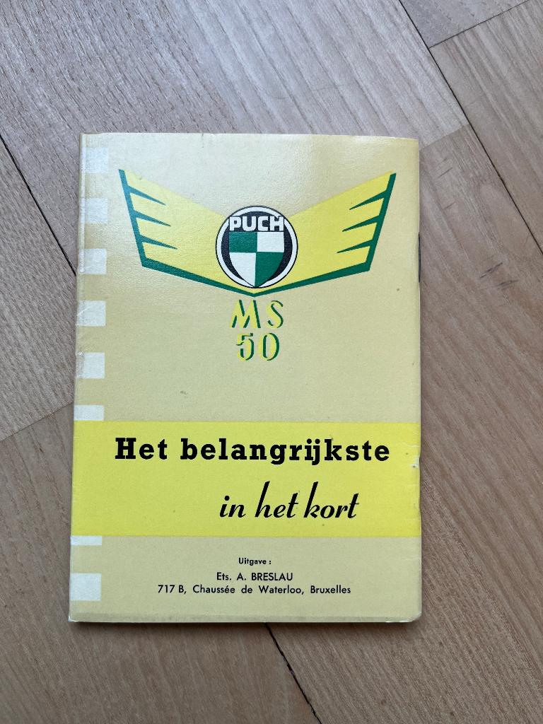 Puch MS 50 , 1e serie,  Instructieboekje 1955, Ophalen of Verzenden, Zo goed als nieuw