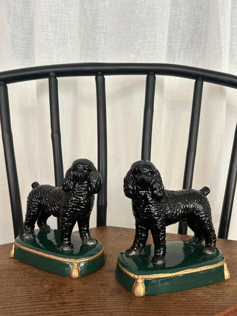 Vintage Zwarte Poedel Boekensteunen - Porselein, Engeland, Ophalen of Verzenden