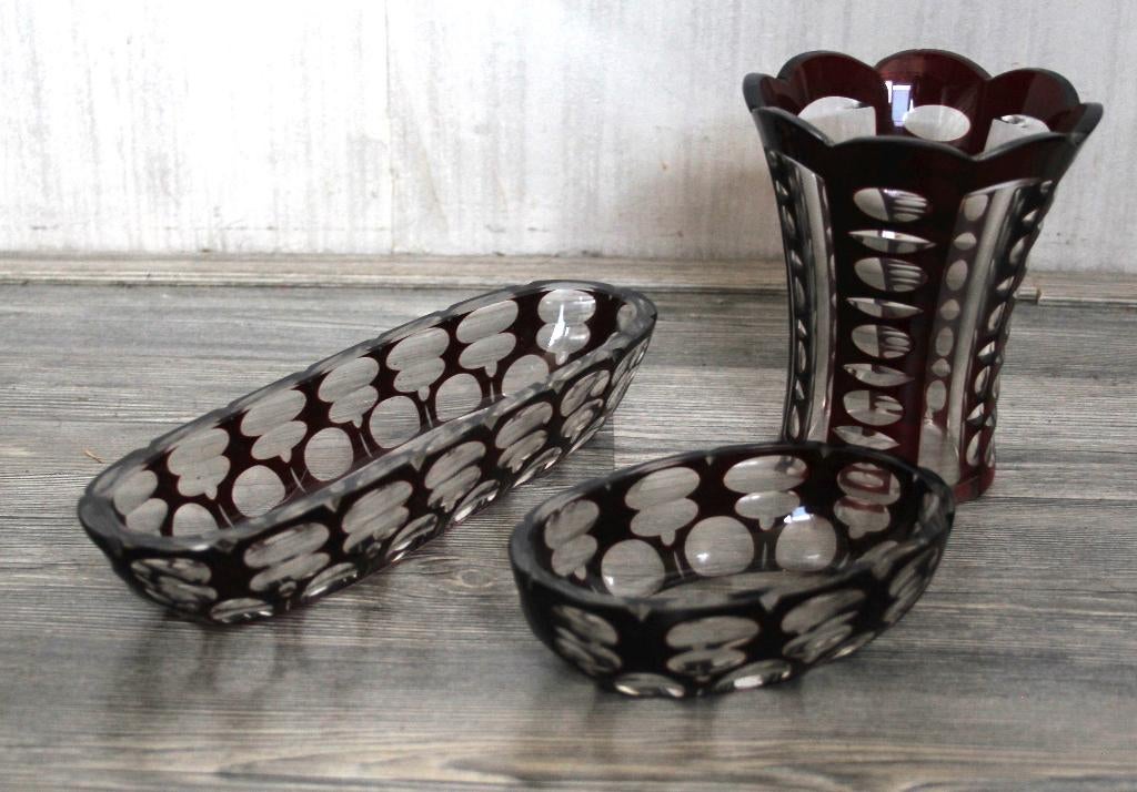 Val st Lambert prune crystal objecten, Ophalen of Verzenden