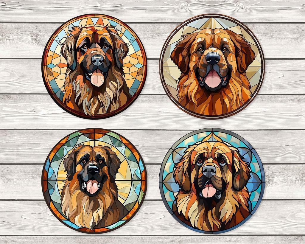Leonberger Glas in Lood onderzetters met houder rond, Ophalen of Verzenden, Nieuw, Glas of Kopje