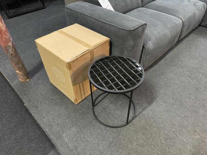 !!ACTIE!! Zuiver Glazed Bijzettafel Zwart, Huis en Inrichting, Tafels | Bijzettafels