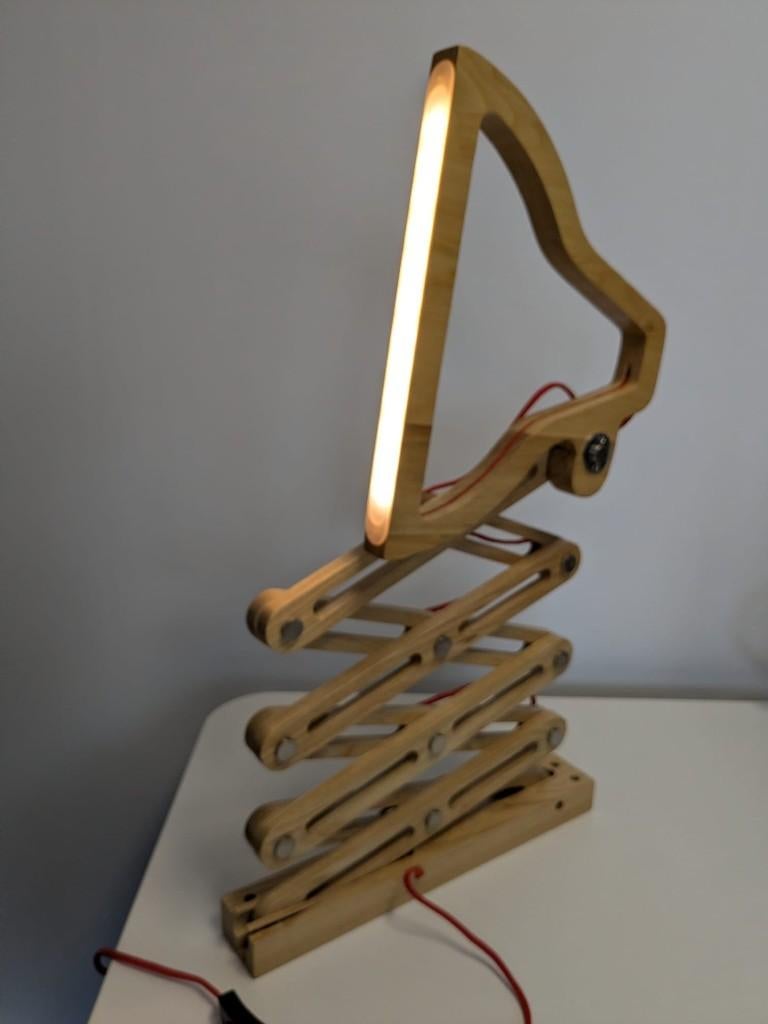 Prachtige Houten Schaarlamp / Wandlamp – Kleine fix nodig, Ophalen of Verzenden, Zo goed als nieuw, Hout, Scandinavisch